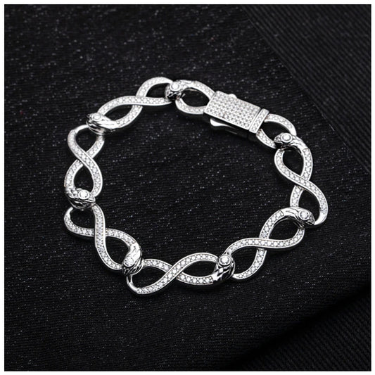 ICED OUT MOISSANITE "INFINITY" WEISSGOLD 925S SILVER ARMBAND - ICERAIN JEWELRY