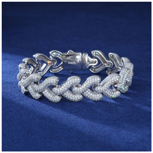 ICED OUT MOISSANITE "GRETI" WEISSGOLD 925S SILVER ARMBAND - ICERAIN JEWELRY