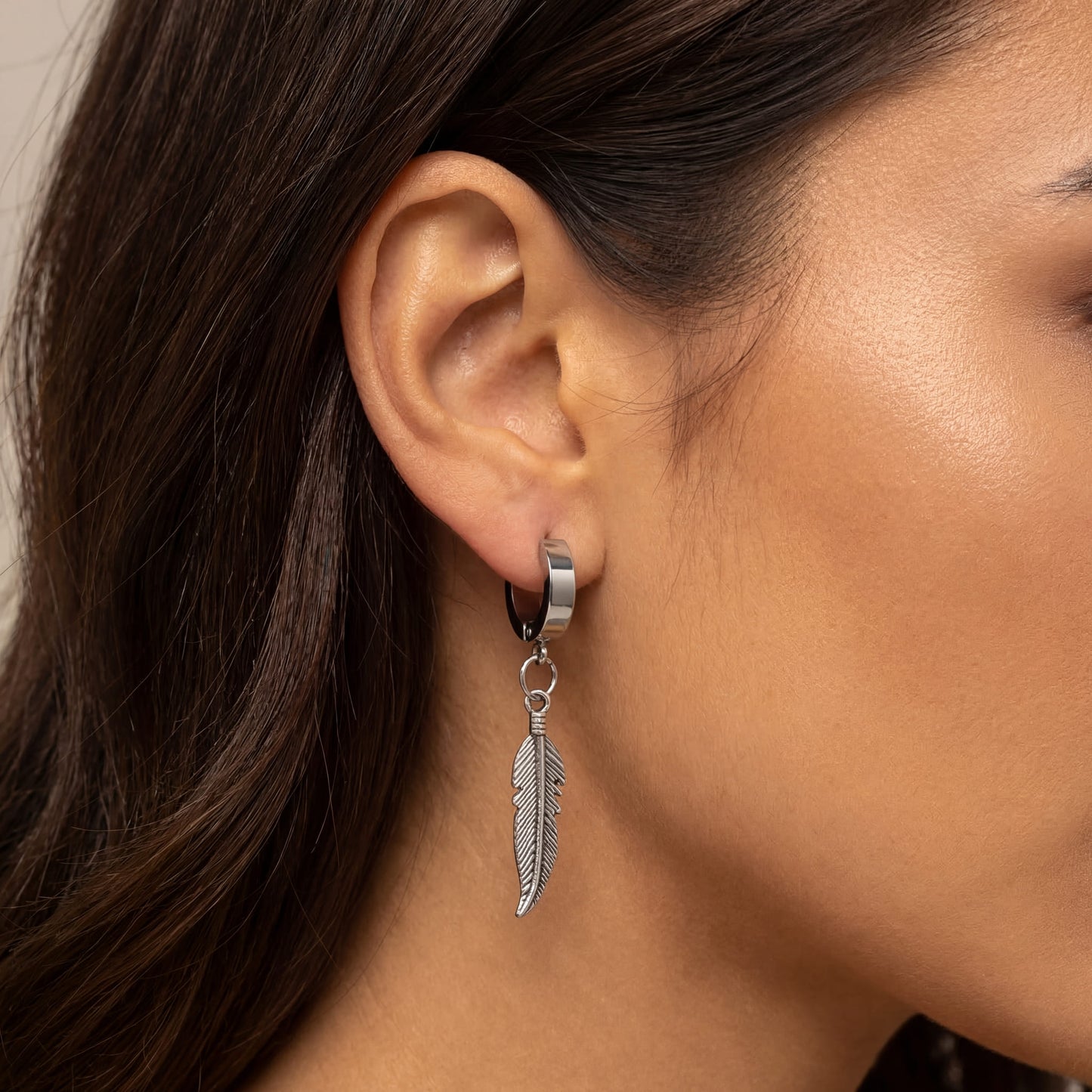 EDELSTAHL "SILVER PIUMA" OHRRINGE - ICERAIN JEWELRY