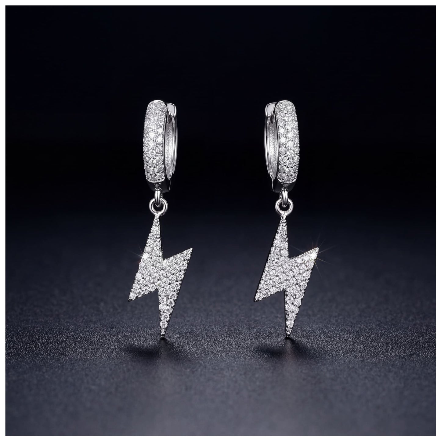 ICED OUT "SILVER LIGHTNING" OHRRINGE - ICERAIN JEWELRY