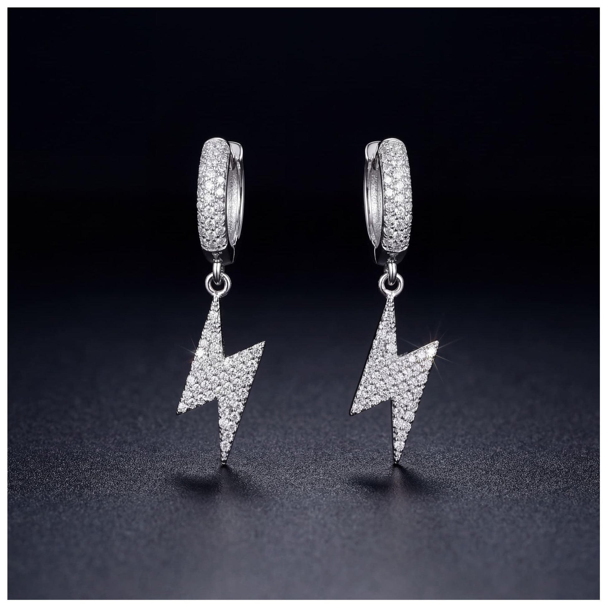 ICED OUT "SILVER LIGHTNING" OHRRINGE - ICERAIN JEWELRY