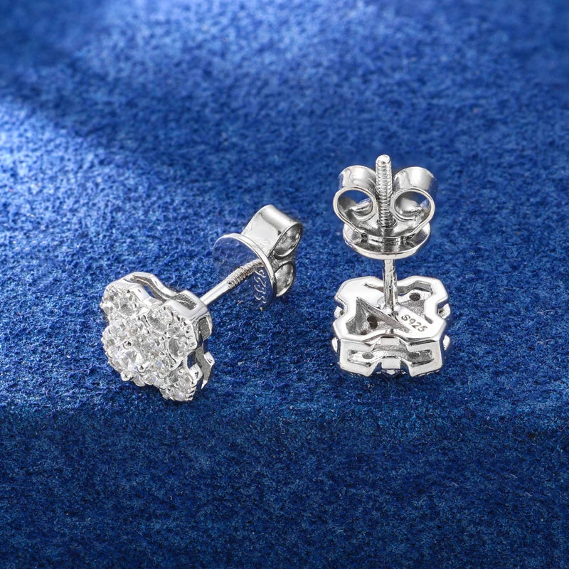 ICED OUT MOISSANITE "GEOMETRIE" WEISSGOLD 925S SILVER OHRRINGE - ICERAIN JEWELRY