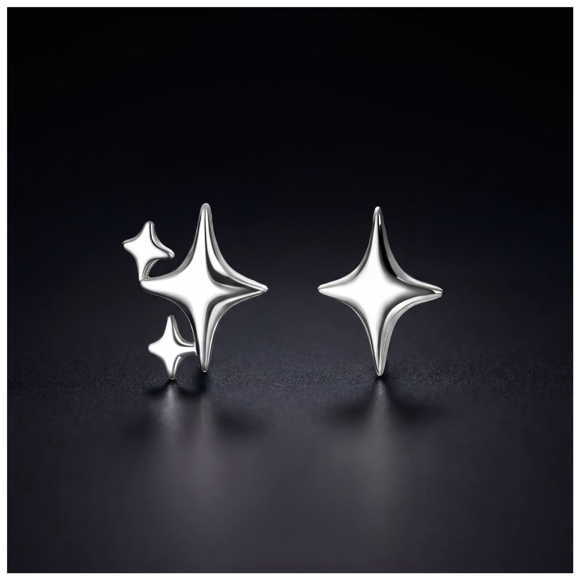 925S SILVER "STAR" OHRRINGE - ICERAIN JEWELRY