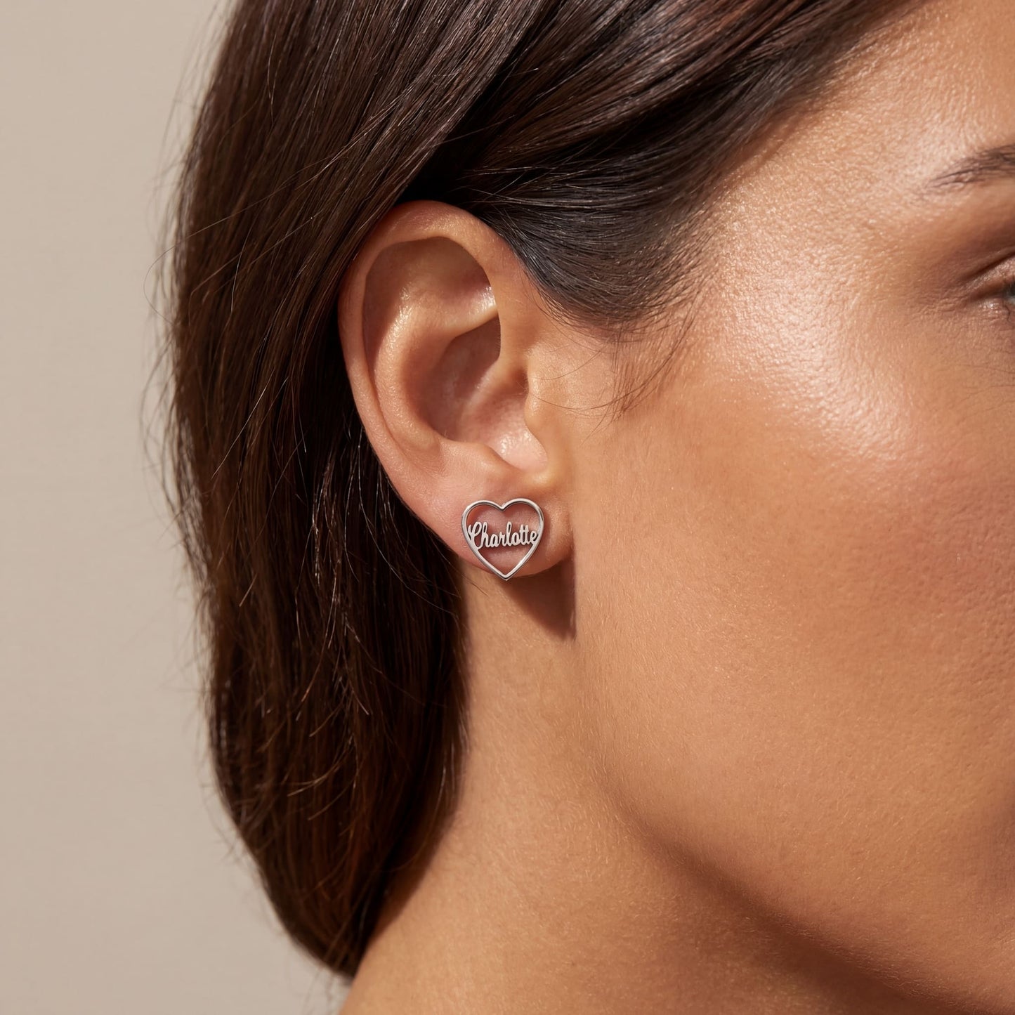 PERSONALISIERTE EDELSTAHL "HEART" OHRRINGE - ICERAIN JEWELRY