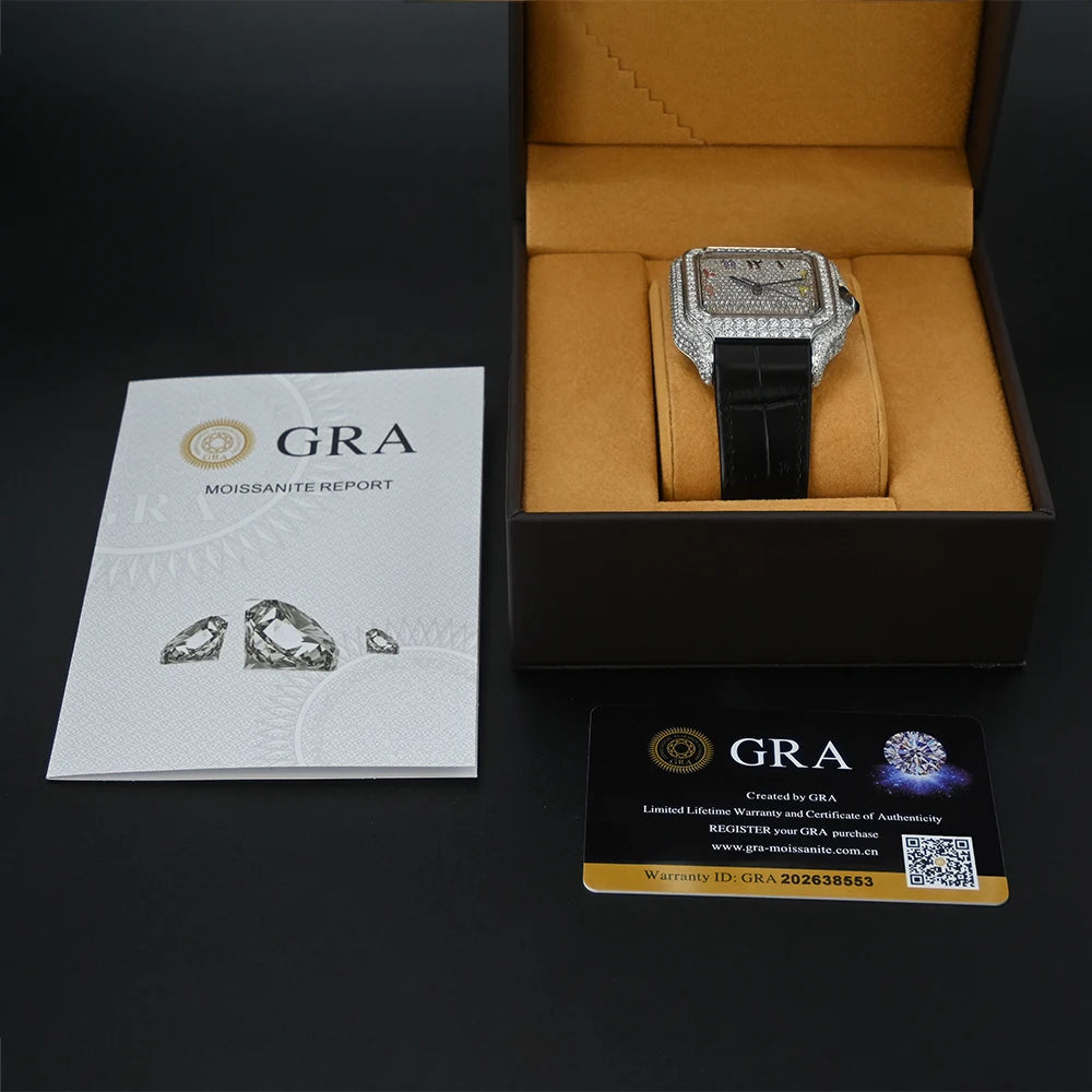 ICED OUT 40MM MOISSANITE "BLACK ROMA PIAZZA" UHR - ICERAIN JEWELRY