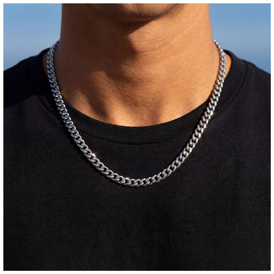 EDELSTAHL "SILVER CUBAN" KETTE - ICERAIN JEWELRY