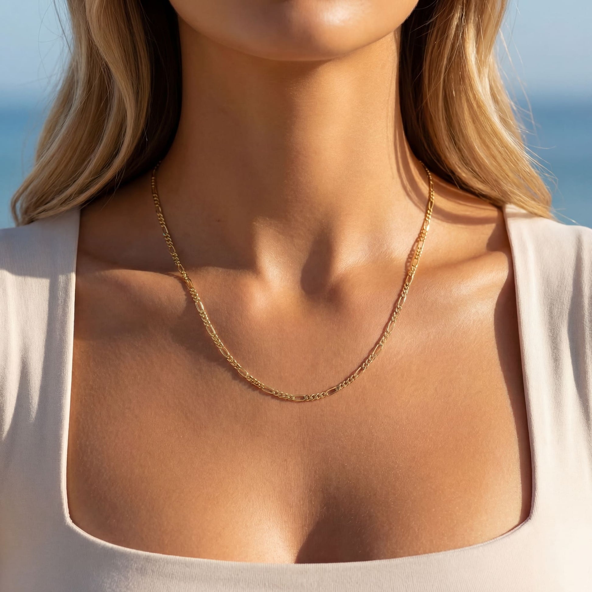 925S SILVER 18K GOLD "FIGARO" KETTE [CLASSIC VERSION] - ICERAIN JEWELRY