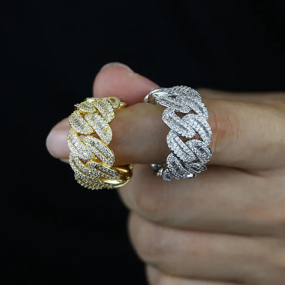 Luxus Iced Out "Gold Cuban" Ringe