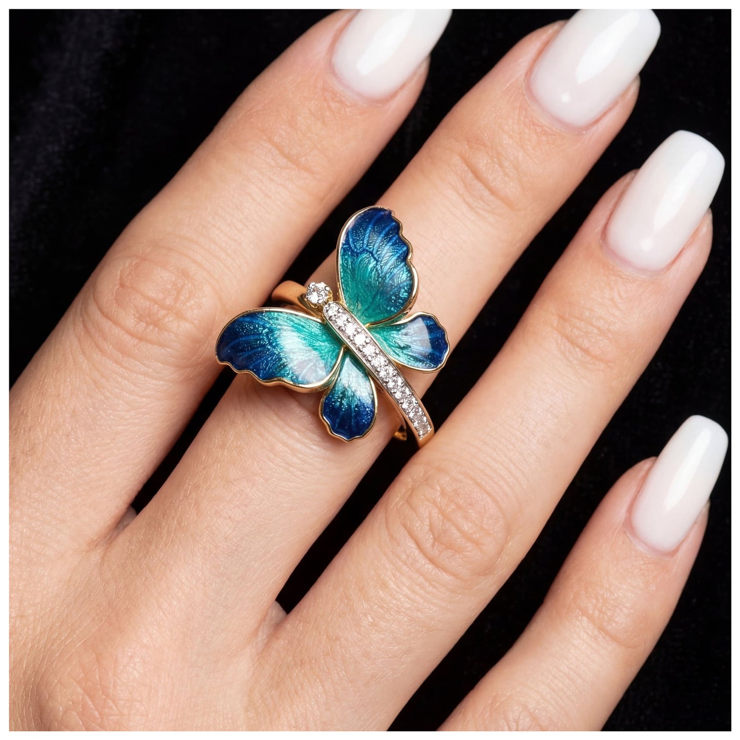 ICED OUT "BLUE BUTTERFLY" RING - ICERAIN JEWELRY