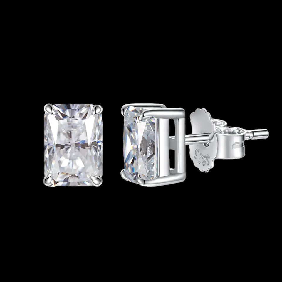 Luxus Iced Out Moissanite "Colorsarli" Whitegold 925S Silver Ohrringe