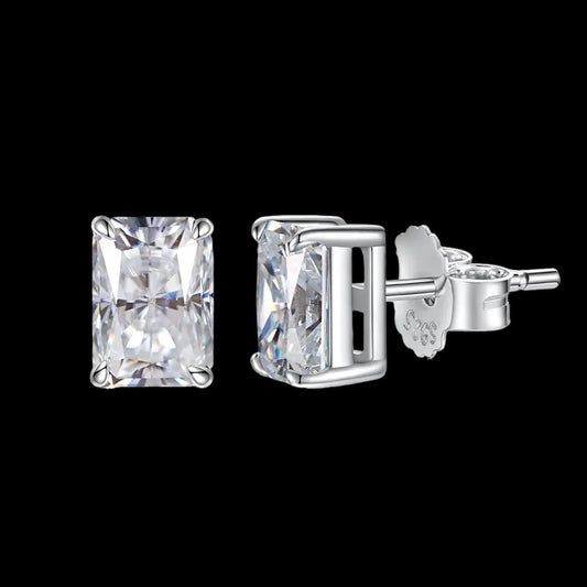 ICED OUT MOISSANITE "COLORSARLI" WEISSGOLD 925S SILVER OHRRINGE - ICERAIN JEWELRY