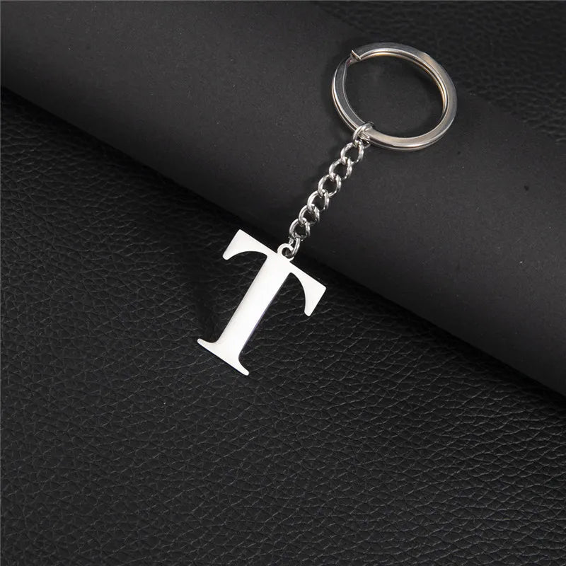 PERSONALISIERTER EDELSTAHL ANFANGSBUCHSTABE "FLISH" SCHLÜSSELANHÄNGER - ICERAIN JEWELRY