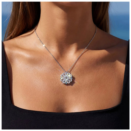 ICED OUT "SILVER MAGNET CLOVER" KETTE - ICERAIN JEWELRY