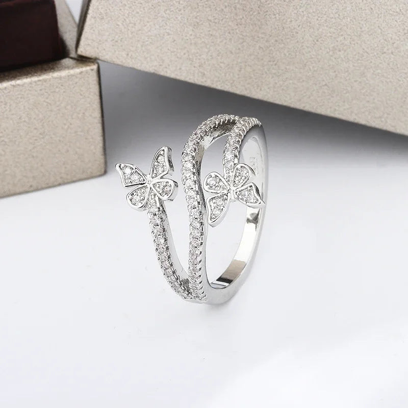 ICED OUT "DOUBLE BUTTERFLY V2" RING - ICERAIN JEWELRY