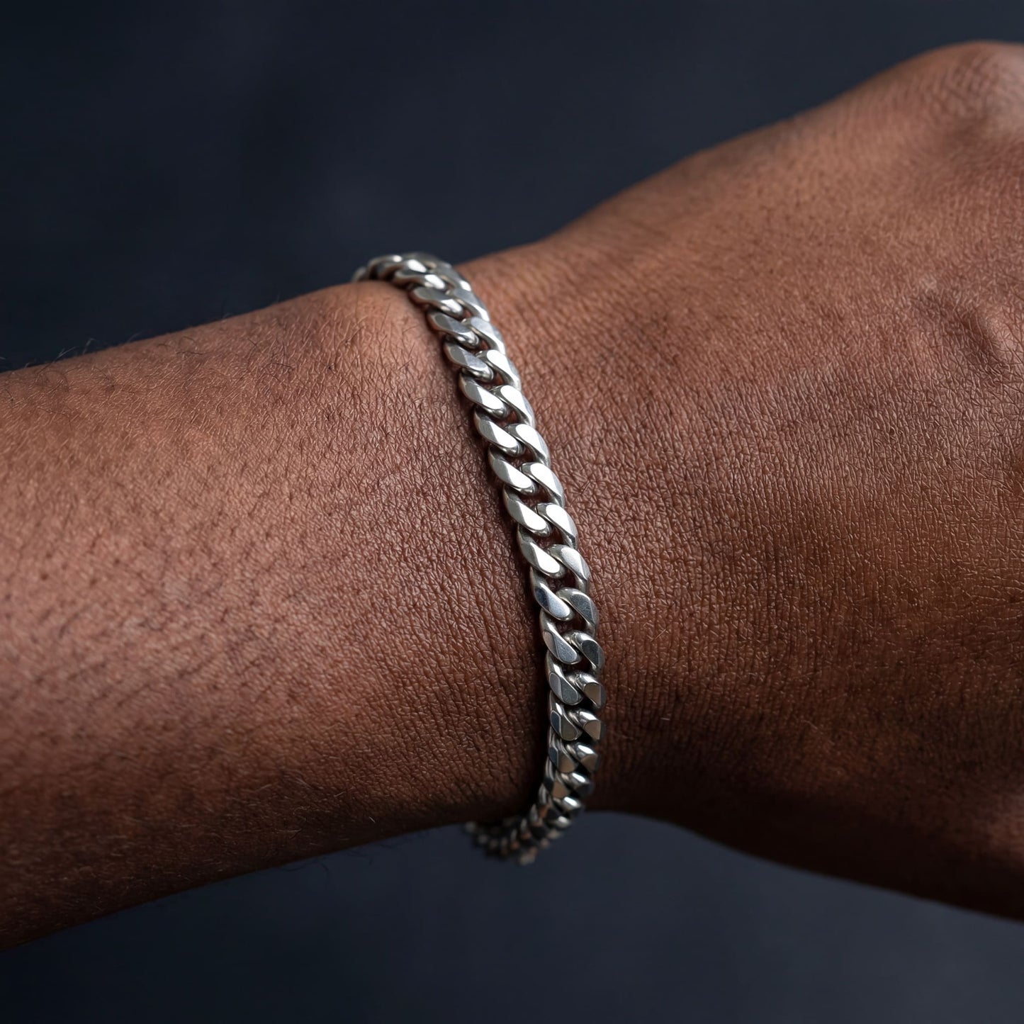 SALE | EDELSTAHL 5MM 22CM "SILVER CUBAN" ARMBAND - ICERAIN JEWELRY