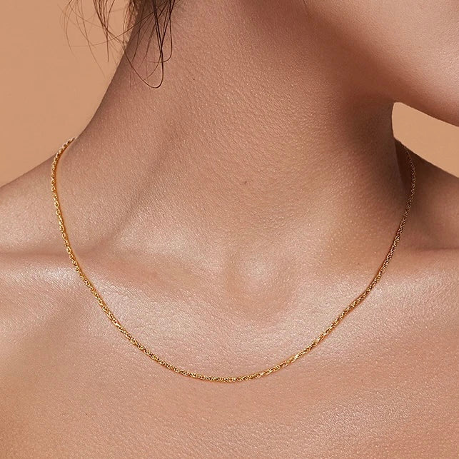 925S SILVER 18K GOLD "ROPE" KETTE - ICERAIN JEWELRY