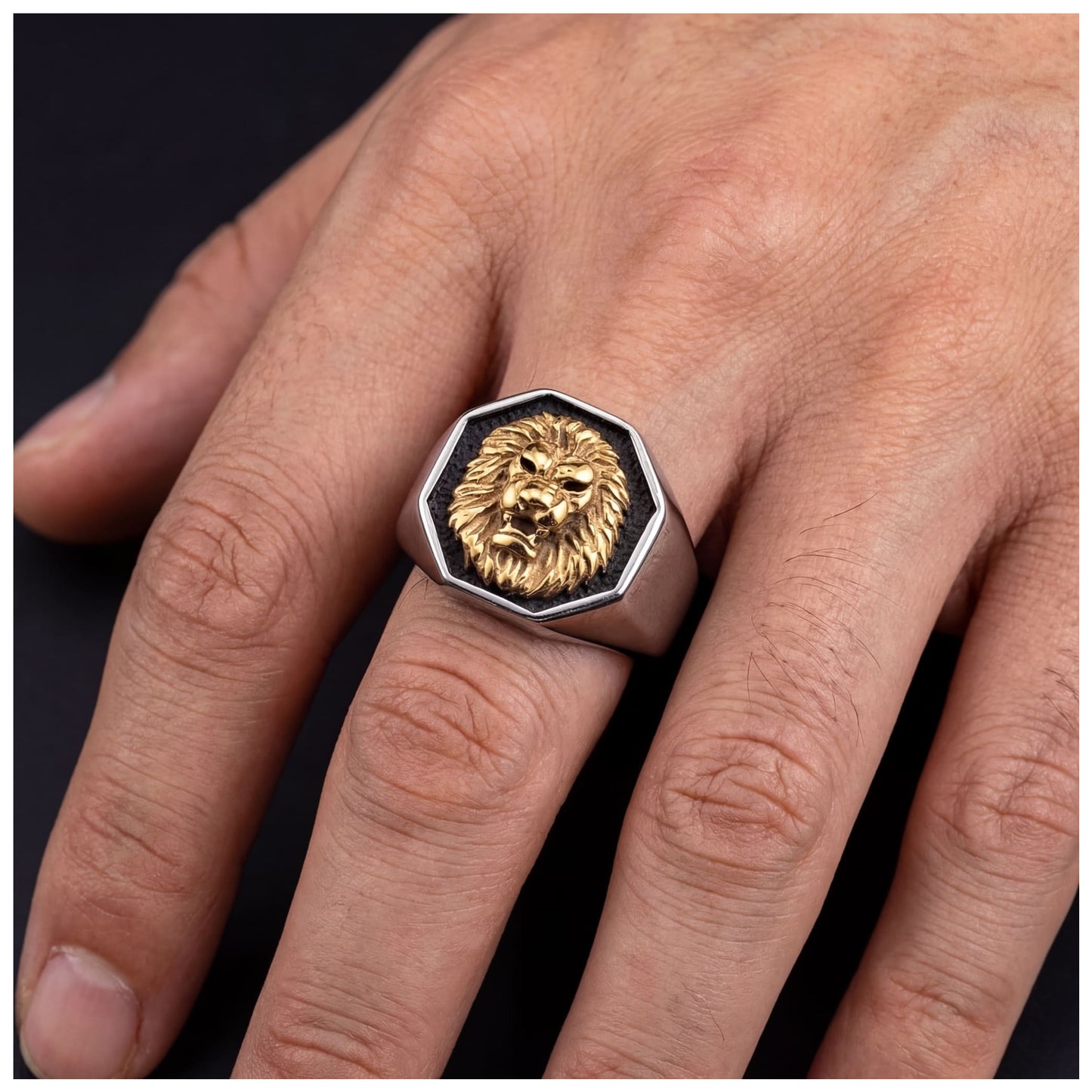EDELSTAHL "LION V2" RING - ICERAIN JEWELRY