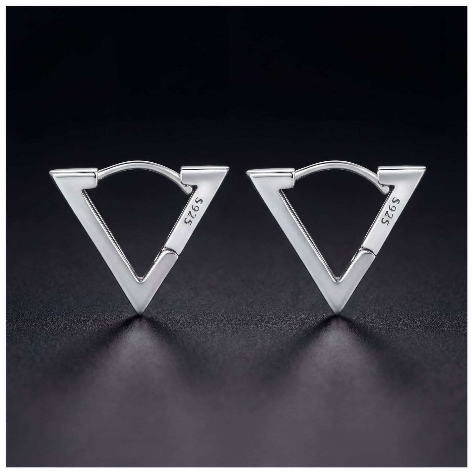 925S SILVER "TRIANGLE" OHRRINGE - ICERAIN JEWELRY