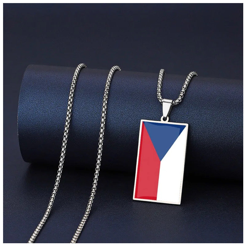 EDELSTAHL "CZECH REPUBLIC FLAG" LÄNDERKETTE - ICERAIN JEWELRY