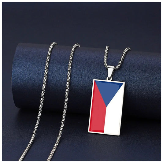 EDELSTAHL "CZECH REPUBLIC FLAG" LÄNDERKETTE - ICERAIN JEWELRY