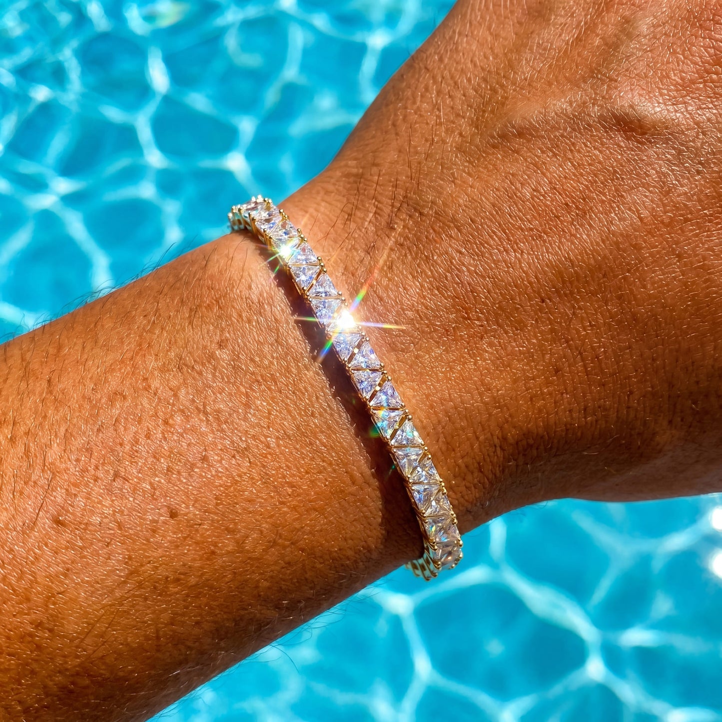 ICED OUT 5MM "TRIANGLE TENNIS" ARMBAND - ICERAIN JEWELRY