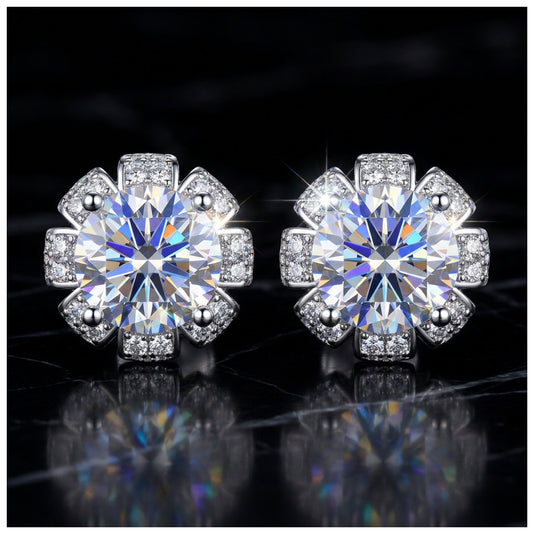 ICED OUT MOISSANITE "GRACISA" WEISSGOLD 925S SILVER OHRRINGE