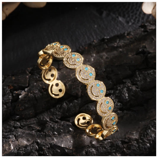 SALE | ICED OUT "SKYBLUE SMILE" ARMREIF - ICERAIN JEWELRY