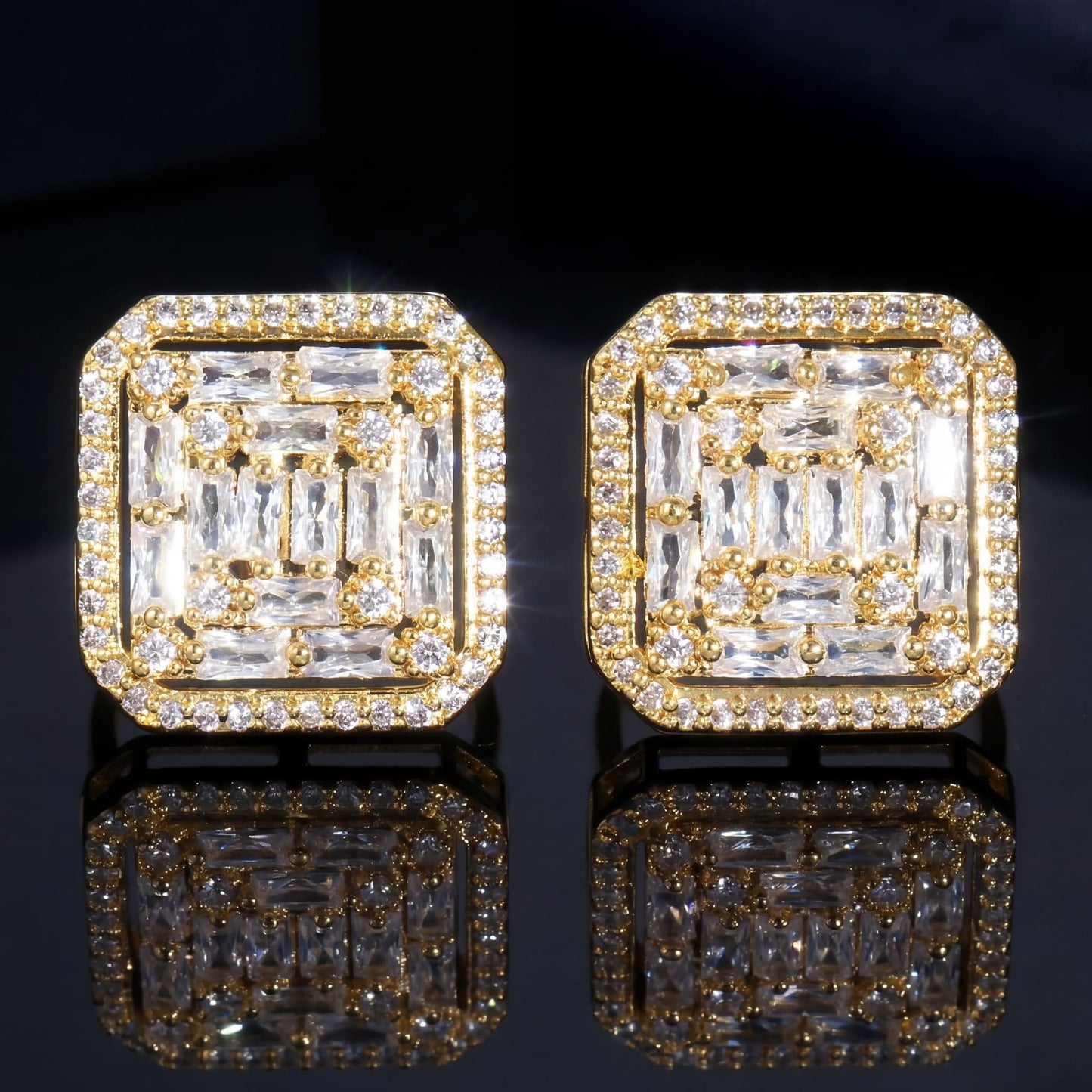 ICED OUT "GOLD PHANTASTICO" OHRRINGE - ICERAIN JEWELRY
