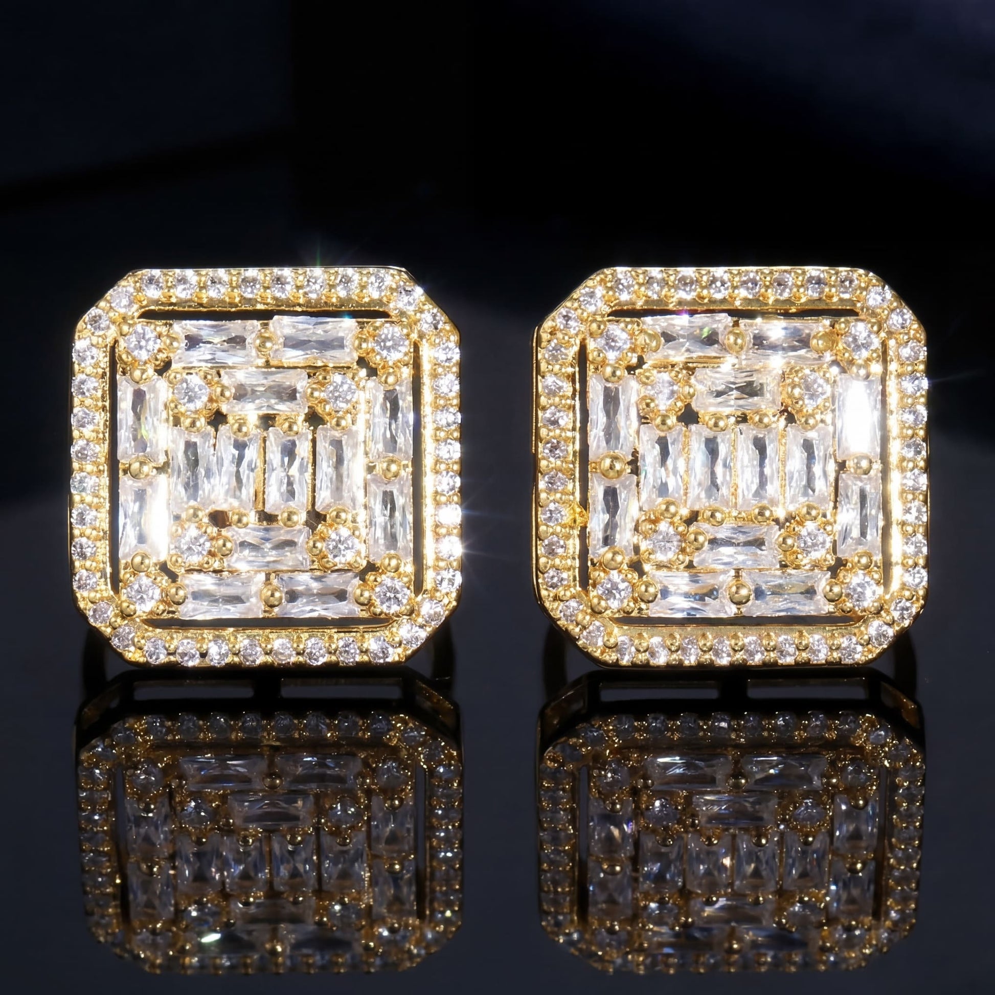 ICED OUT "GOLD PHANTASTICO" OHRRINGE - ICERAIN JEWELRY