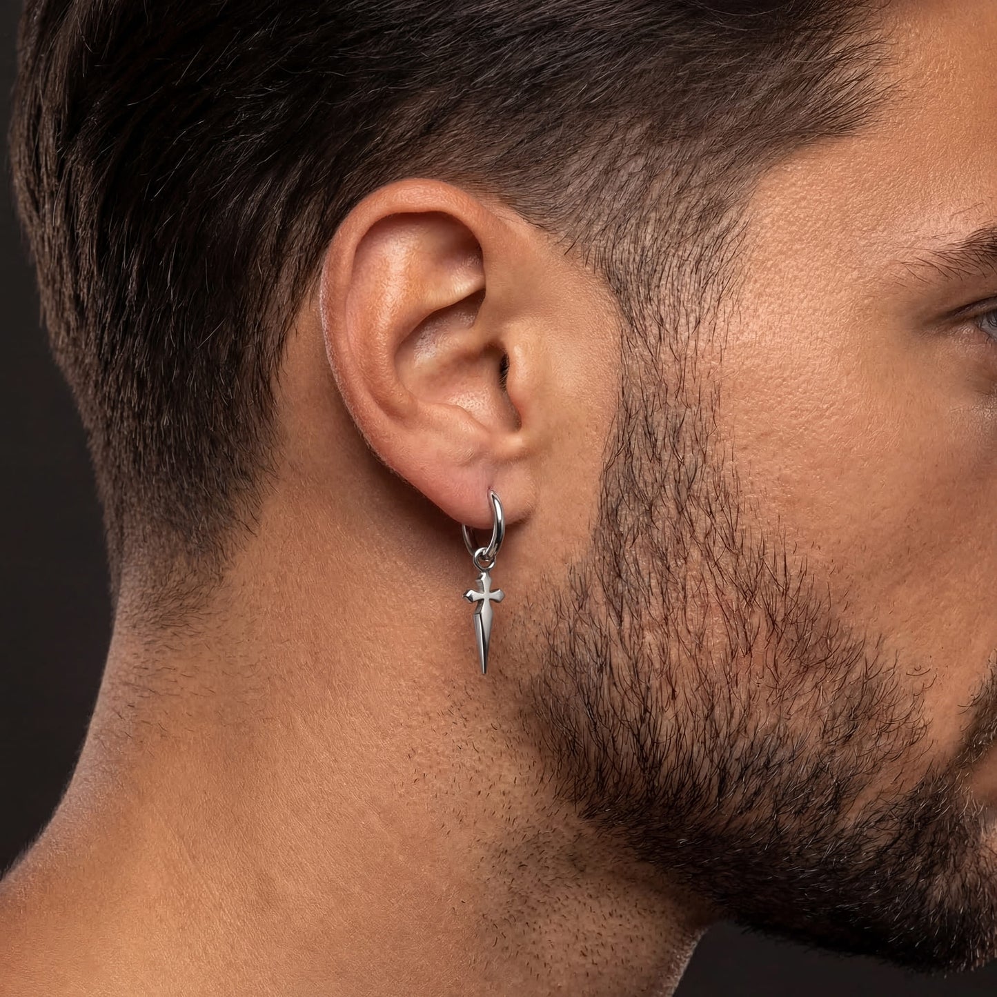 EDELSTAHL "CROSS V5" OHRRINGE - ICERAIN JEWELRY