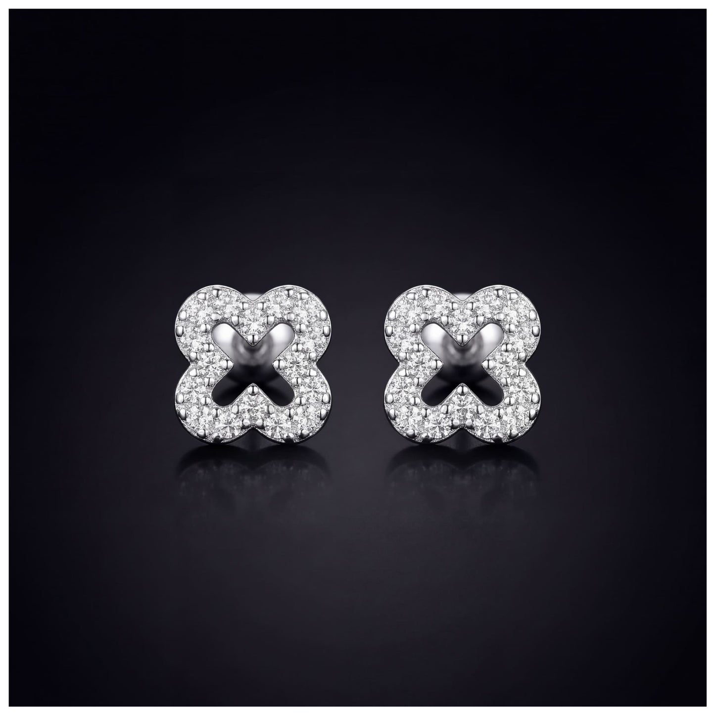 ICED OUT "CLOVER" OHRRINGE - ICERAIN JEWELRY