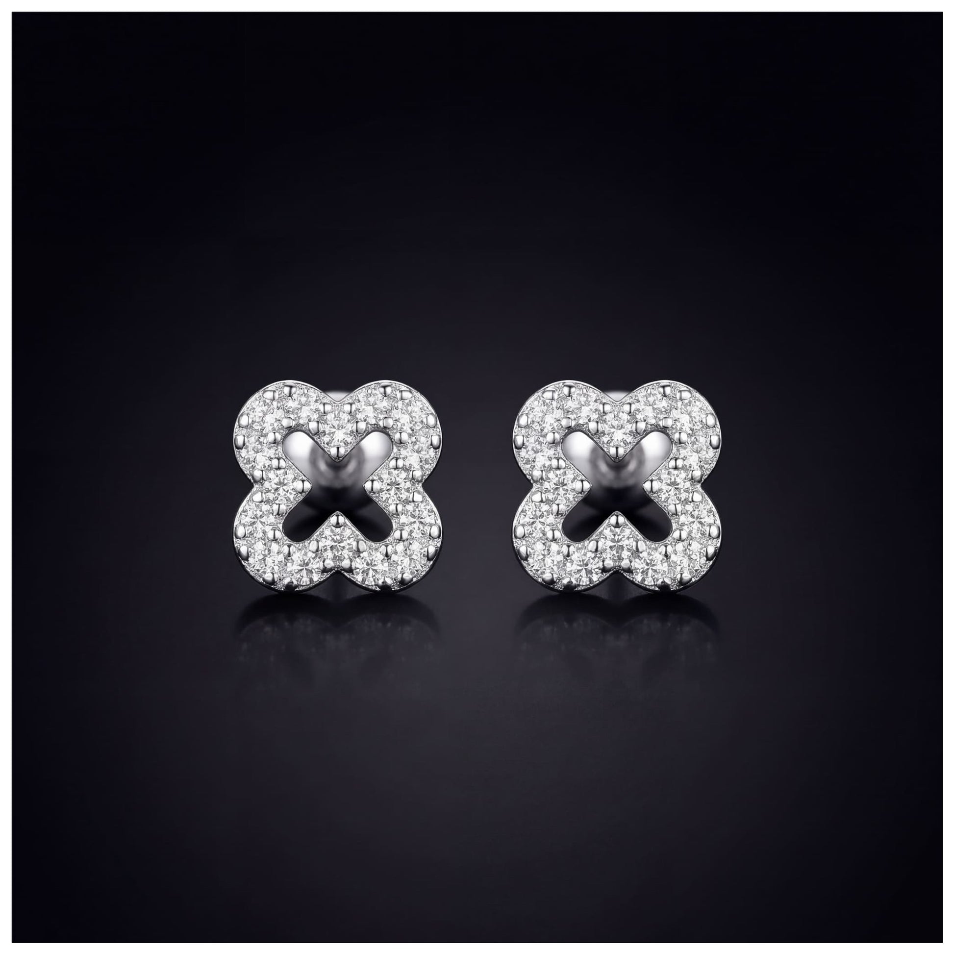ICED OUT "CLOVER" OHRRINGE - ICERAIN JEWELRY