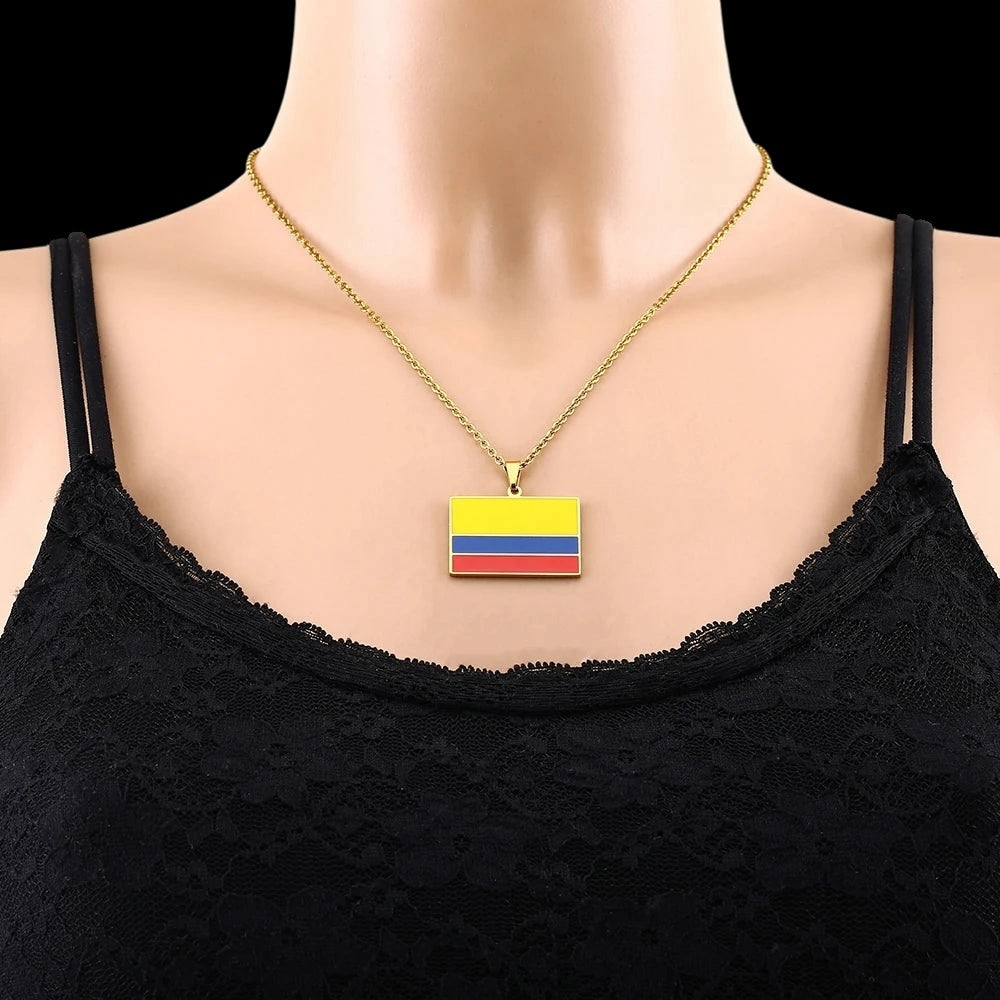 EDELSTAHL "COLOMBIA FLAG" LÄNDERKETTE - ICERAIN JEWELRY