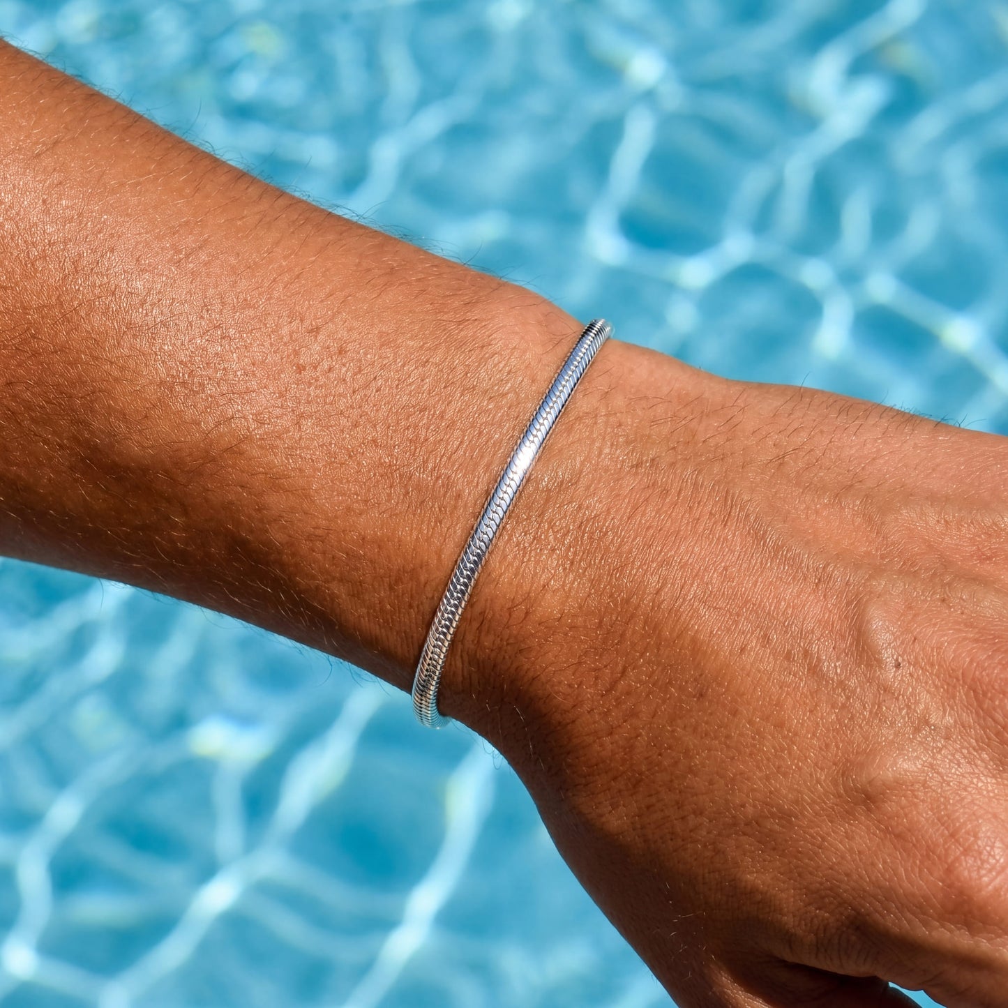 925S SILVER 3MM "SNAKE" ARMBAND - ICERAIN JEWELRY