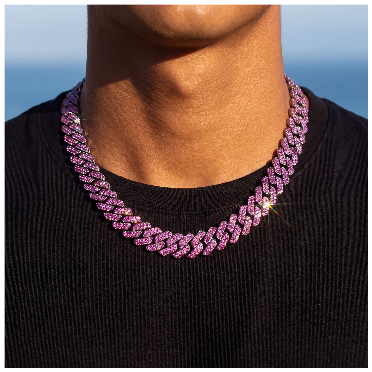 ICED OUT 12MM "PURPLE PRONG CUBAN" KETTE - ICERAIN JEWELRY