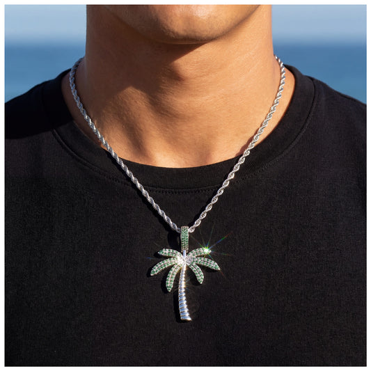 ICED OUT "SILVER PALM" KETTE - ICERAIN JEWELRY