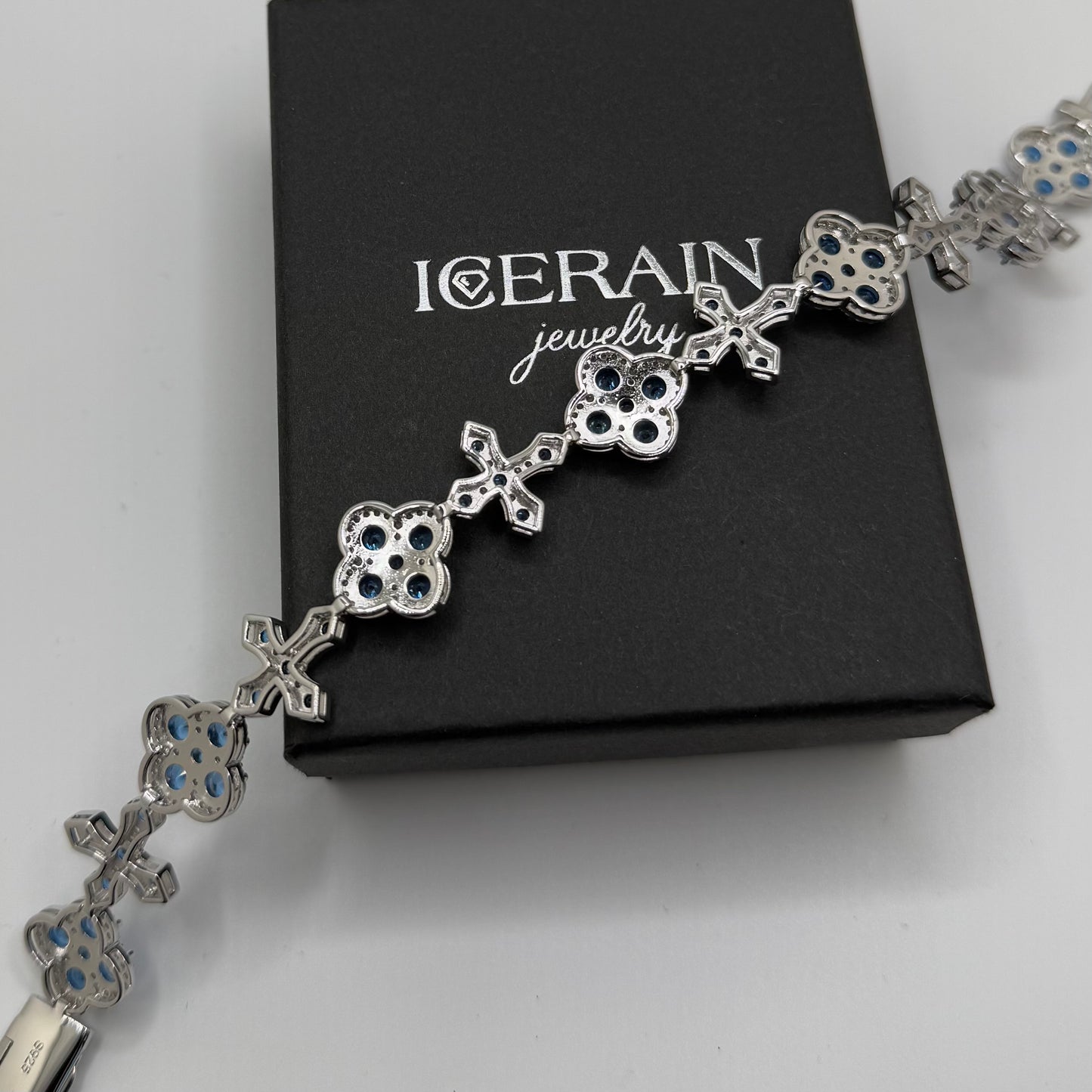 ICED OUT "CLOVER CROSS" ARMBAND - ICERAIN JEWELRY