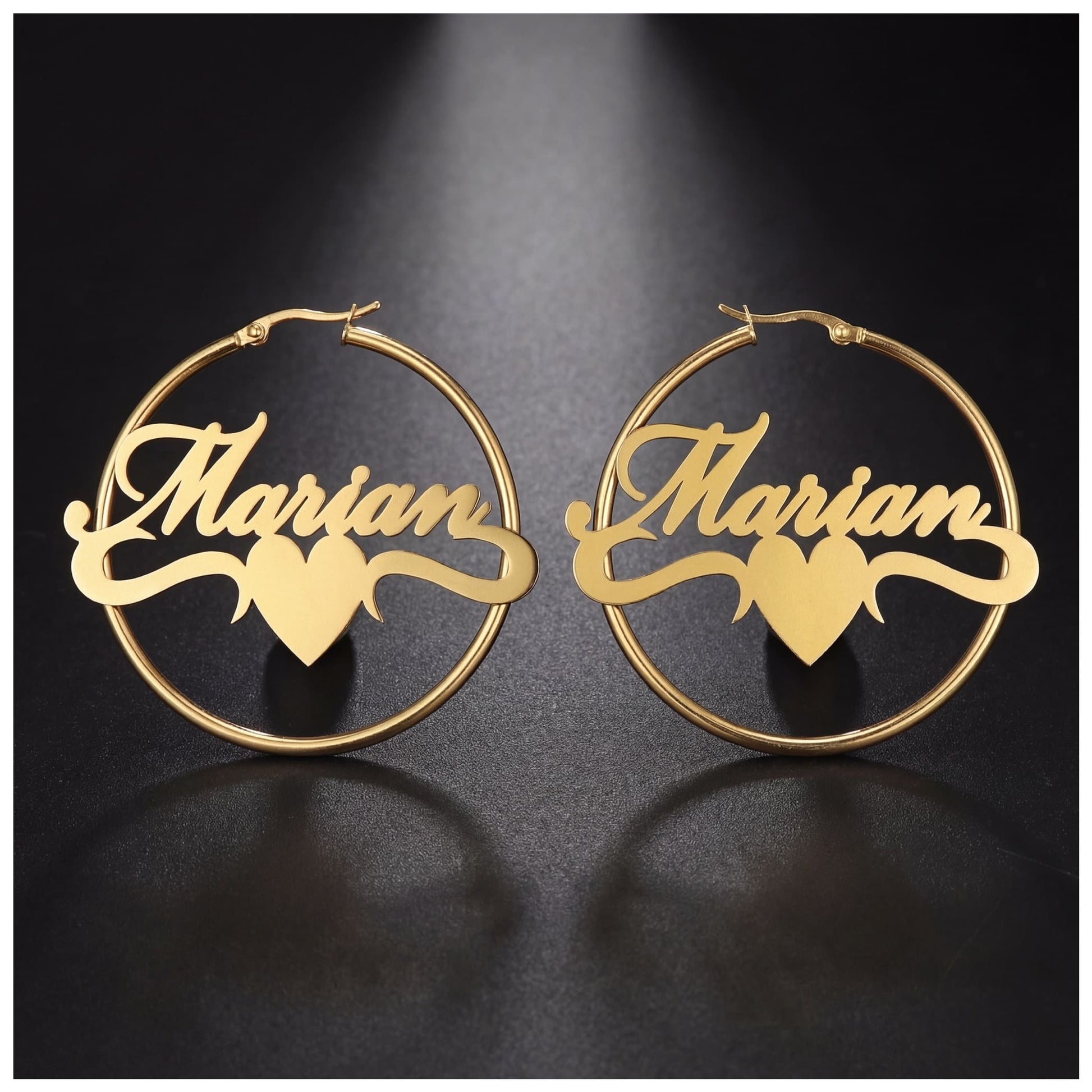PERSONALISIERTE EDELSTAHL "HOOP" OHRRINGE - ICERAIN JEWELRY