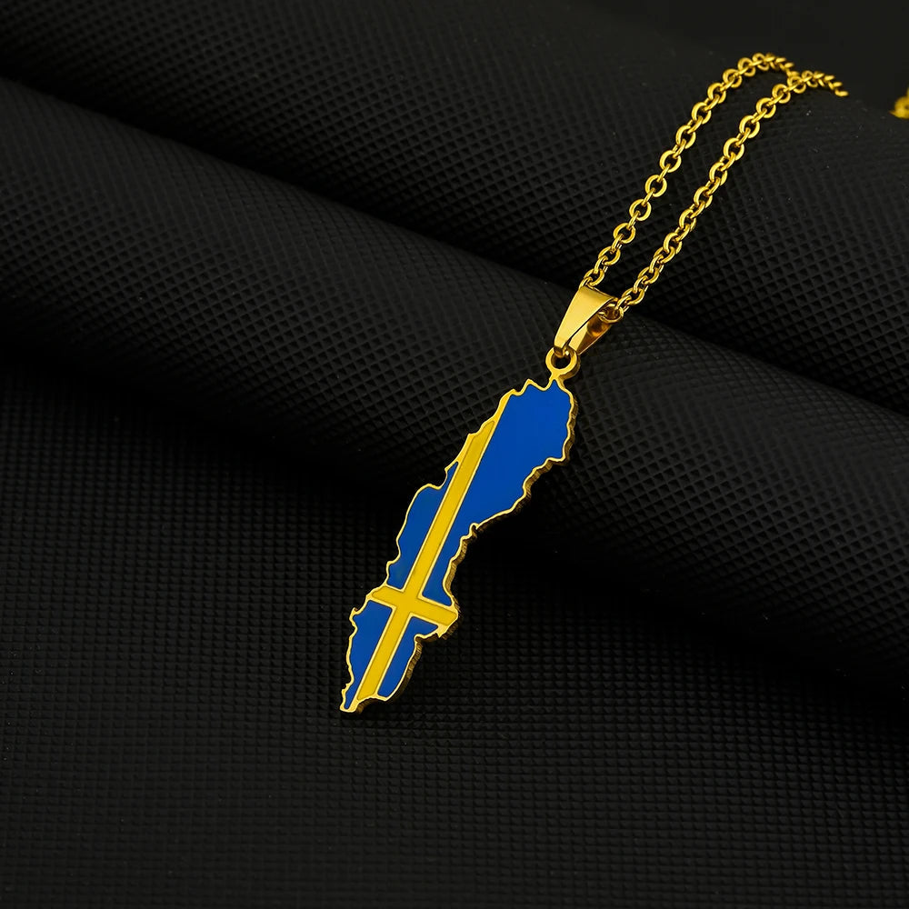 EDELSTAHL "SWEDEN" LÄNDERKETTE - ICERAIN JEWELRY