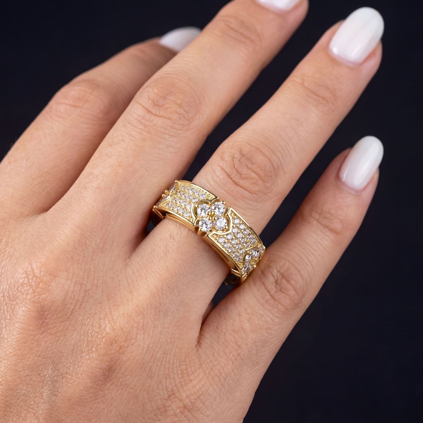 ICED OUT "CLOVER V2" RING - ICERAIN JEWELRY