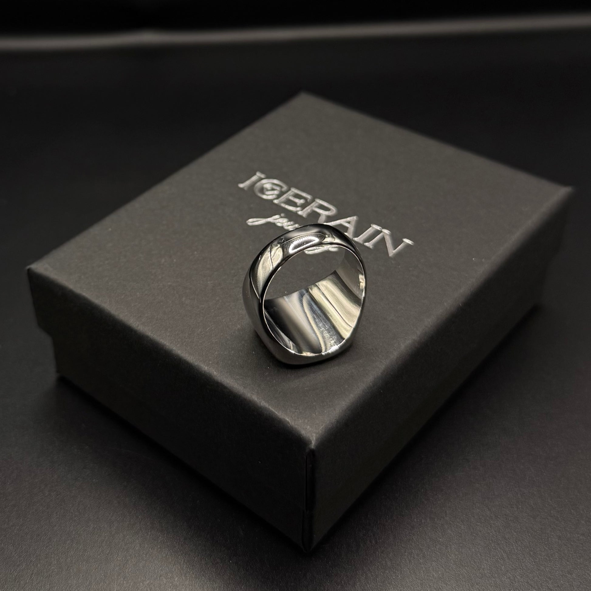 SALE | EDELSTAHL GRÖSSE 9 (19MM DURCHMESSER) "SIGNET" RING - ICERAIN JEWELRY