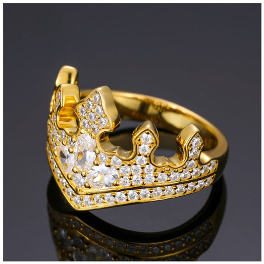 ICED OUT MOISSANITE "CROWN" WEISSGOLD 925S SILVER RING - ICERAIN JEWELRY
