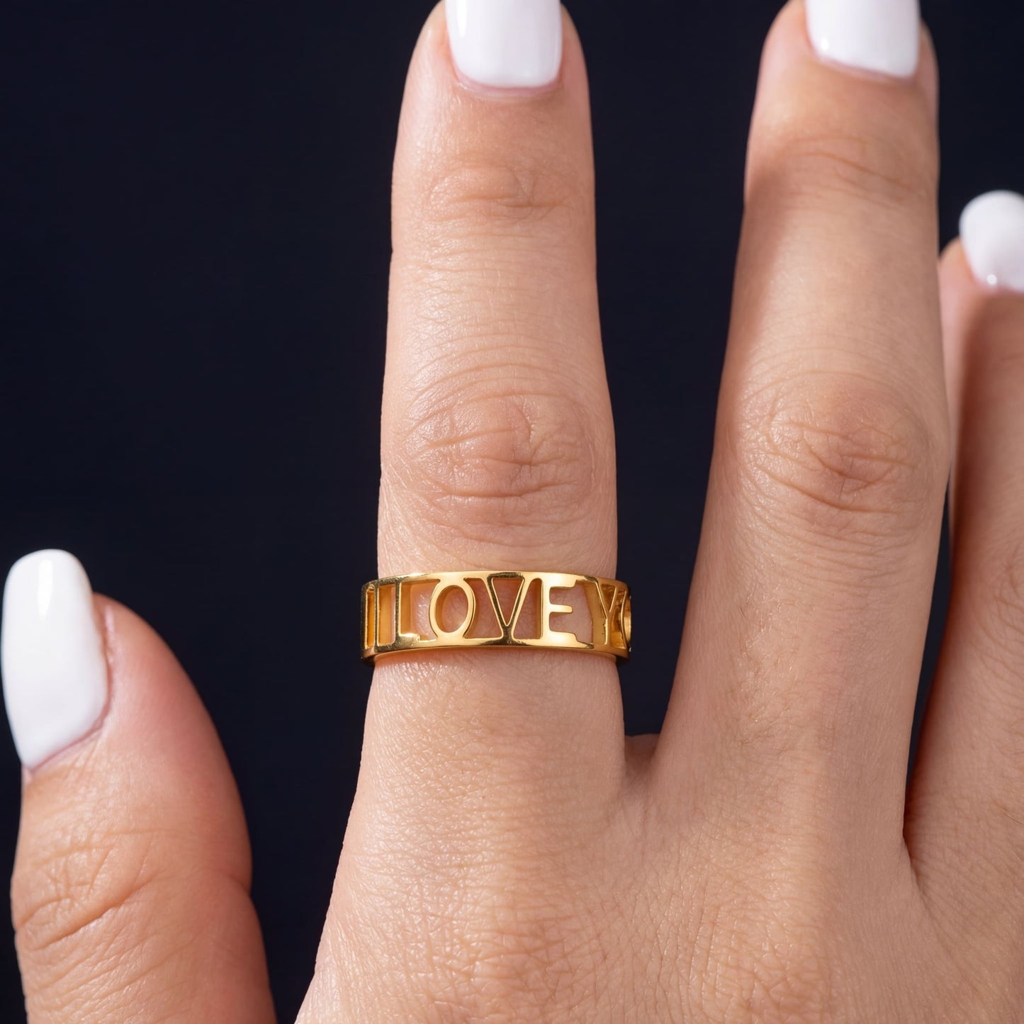 PERSONALISIERTER EDELSTAHL "LETTER" RING - ICERAIN JEWELRY
