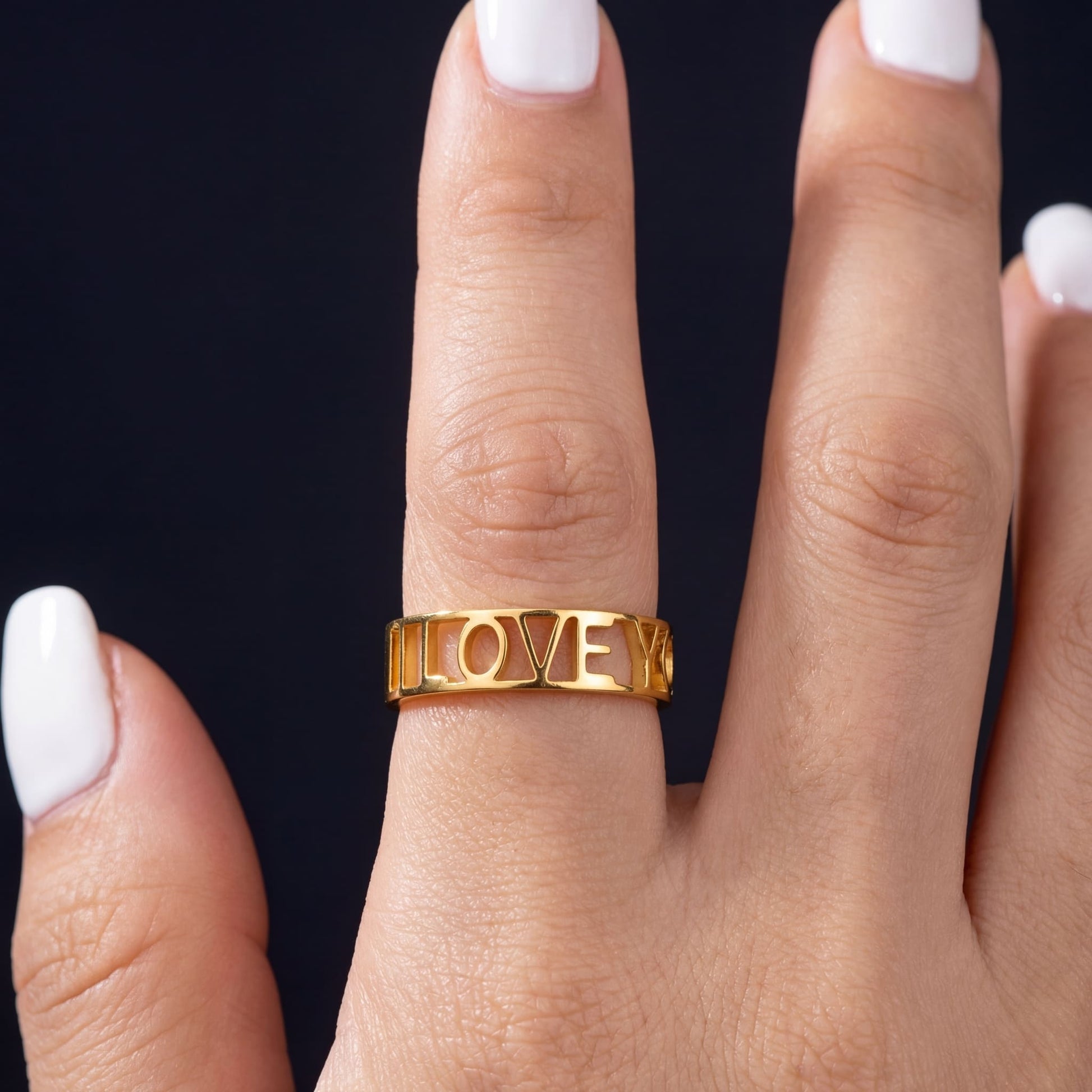 PERSONALISIERTER EDELSTAHL "LETTER" RING - ICERAIN JEWELRY