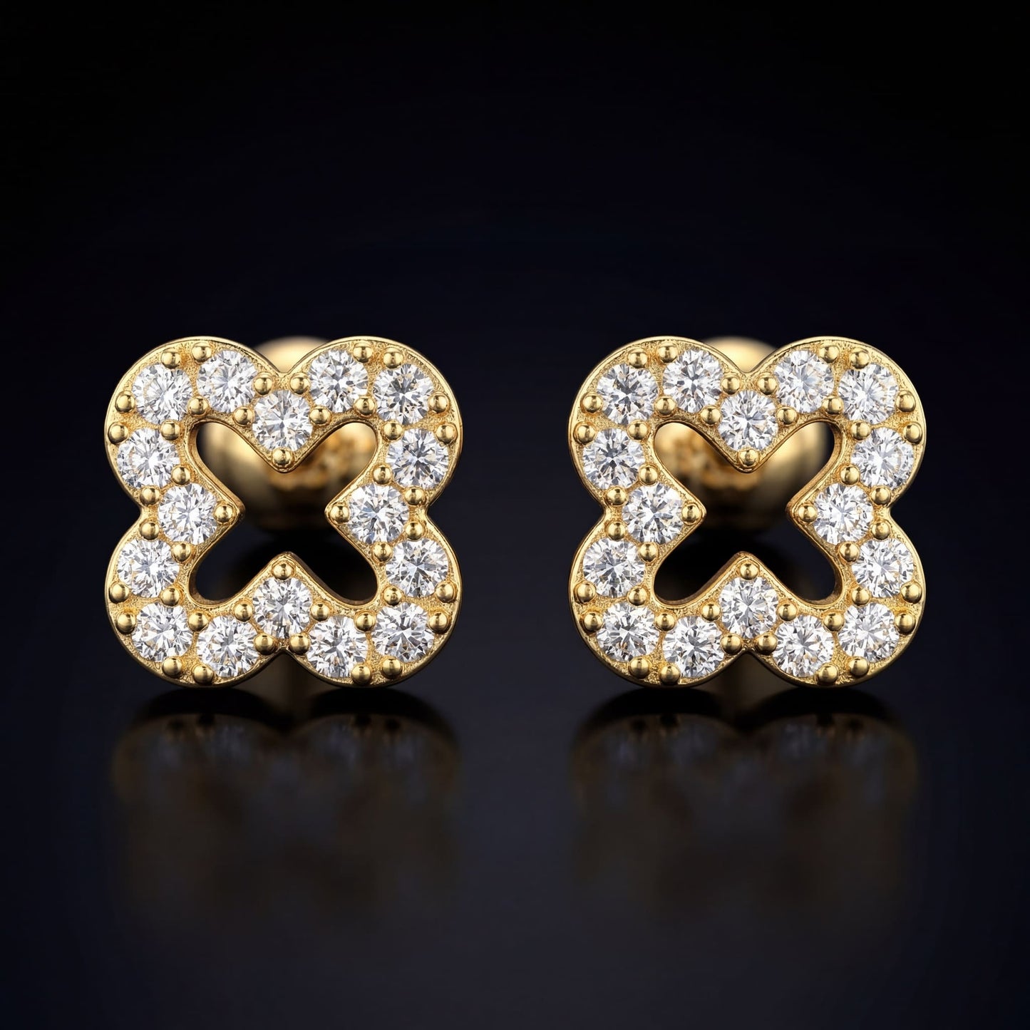 ICED OUT "CLOVER" OHRRINGE - ICERAIN JEWELRY