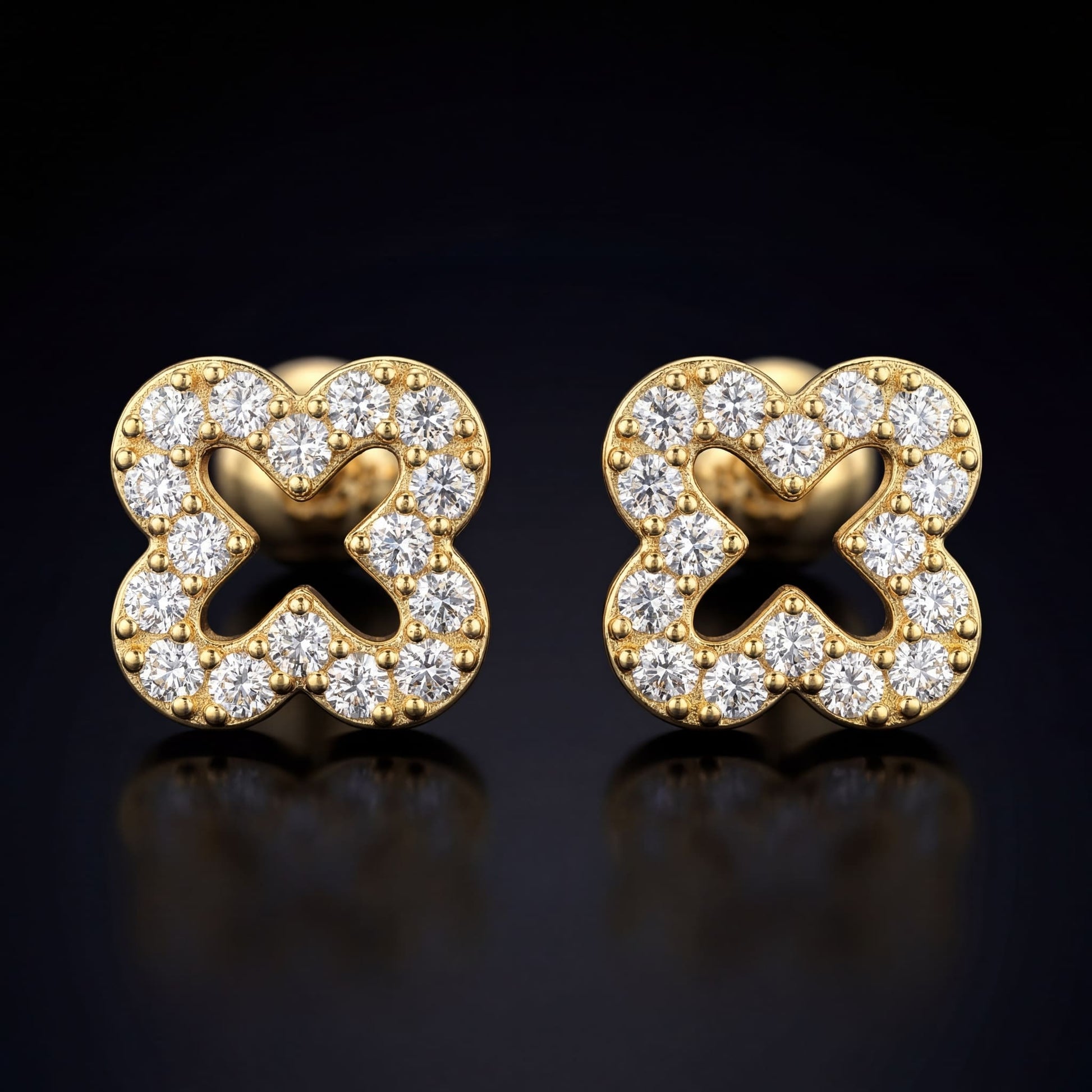 ICED OUT "CLOVER" OHRRINGE - ICERAIN JEWELRY