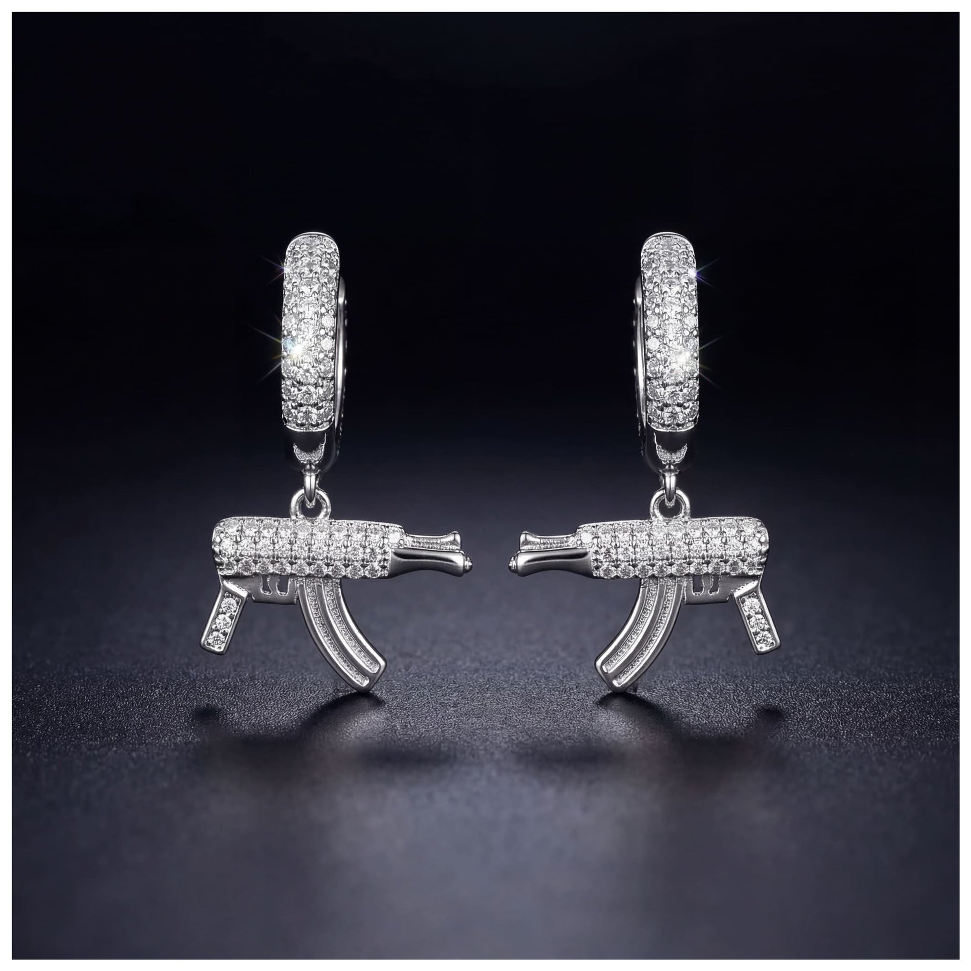 ICED OUT "SILVER WEAPON" OHRRINGE - ICERAIN JEWELRY