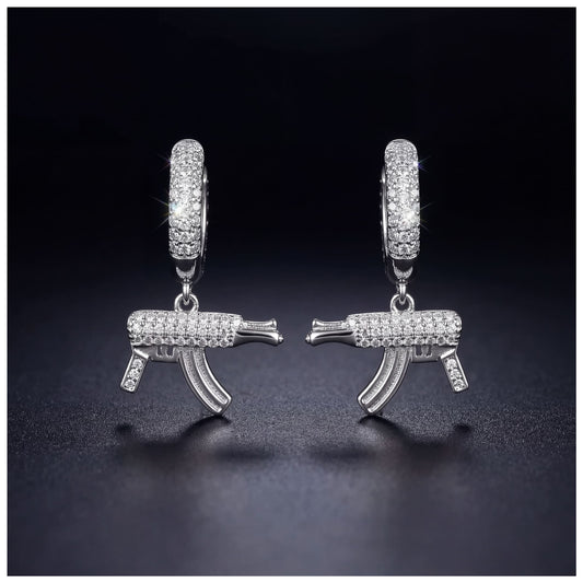 ICED OUT "SILVER WEAPON" OHRRINGE - ICERAIN JEWELRY