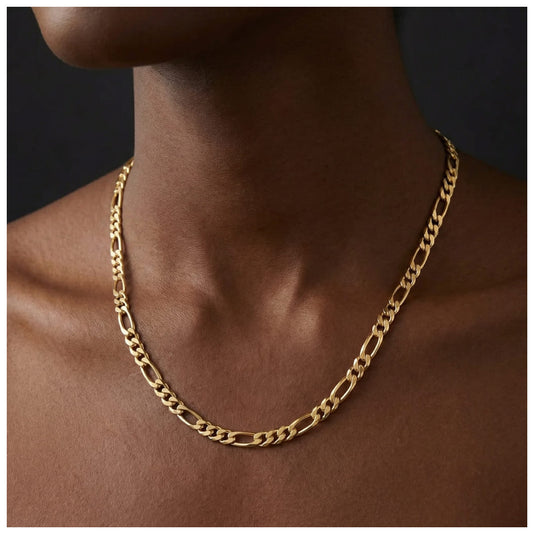 925S SILVER 18K GOLD "FIGARO" KETTE [PREMIUM VERSION] - ICERAIN JEWELRY