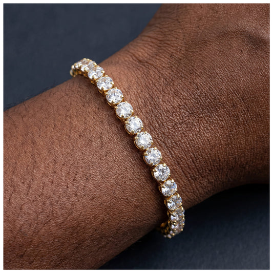 ICED OUT "GOLD TENNIS" ARMBAND - ICERAIN JEWELRY